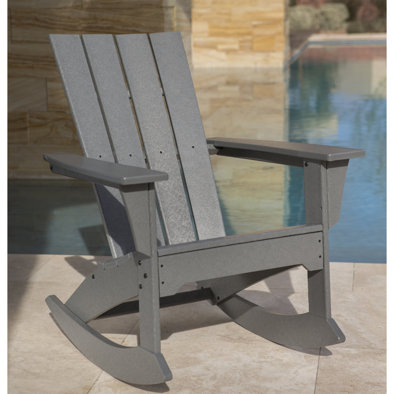 POLYWOOD® Quattro Plastic Rocking Adirondack Chair & Reviews | Wayfair